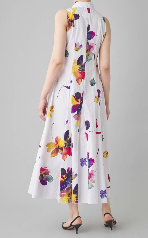 フラワープリン卜スキッパーワンピース