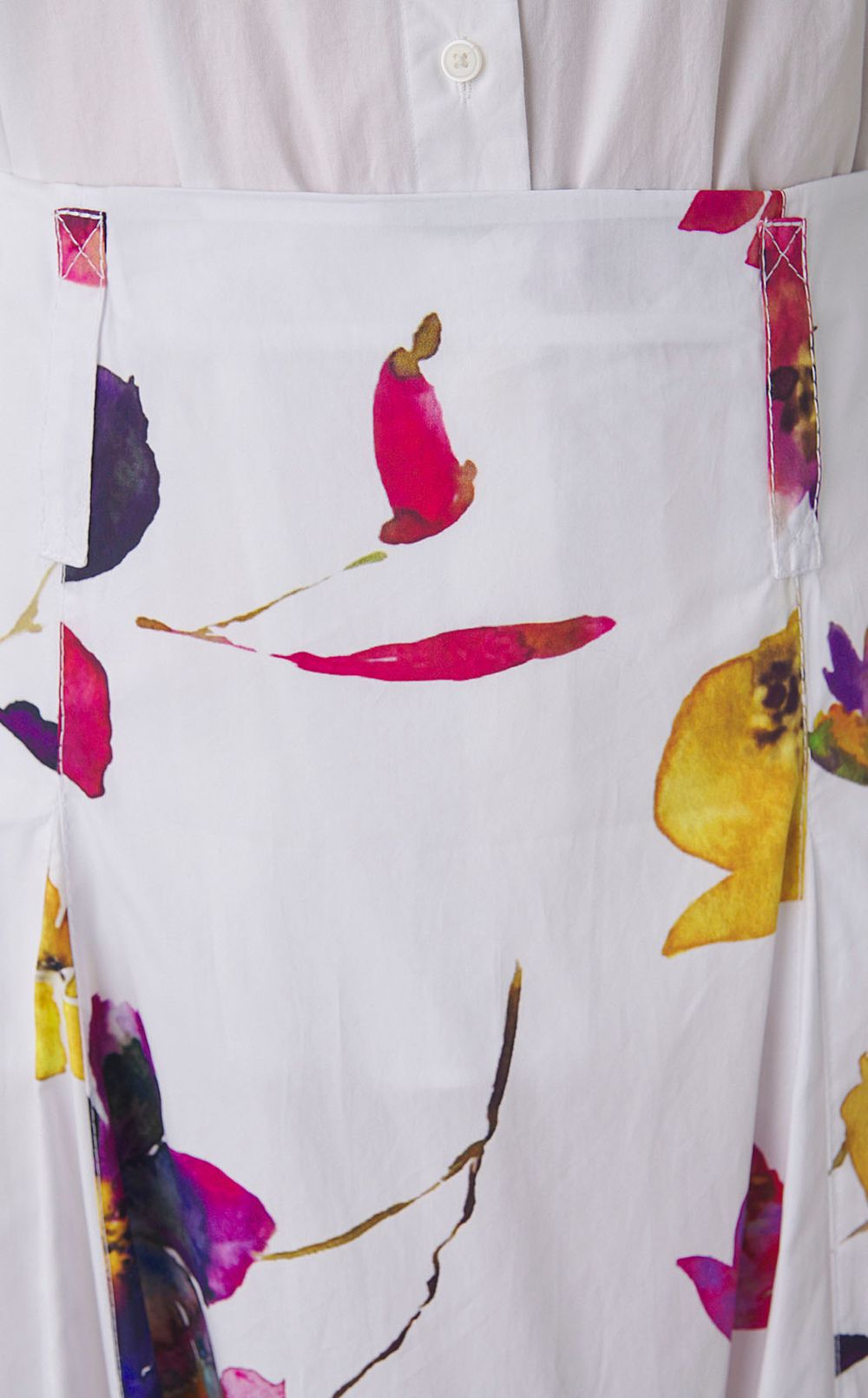 コットンフラワープリントフレアスカート