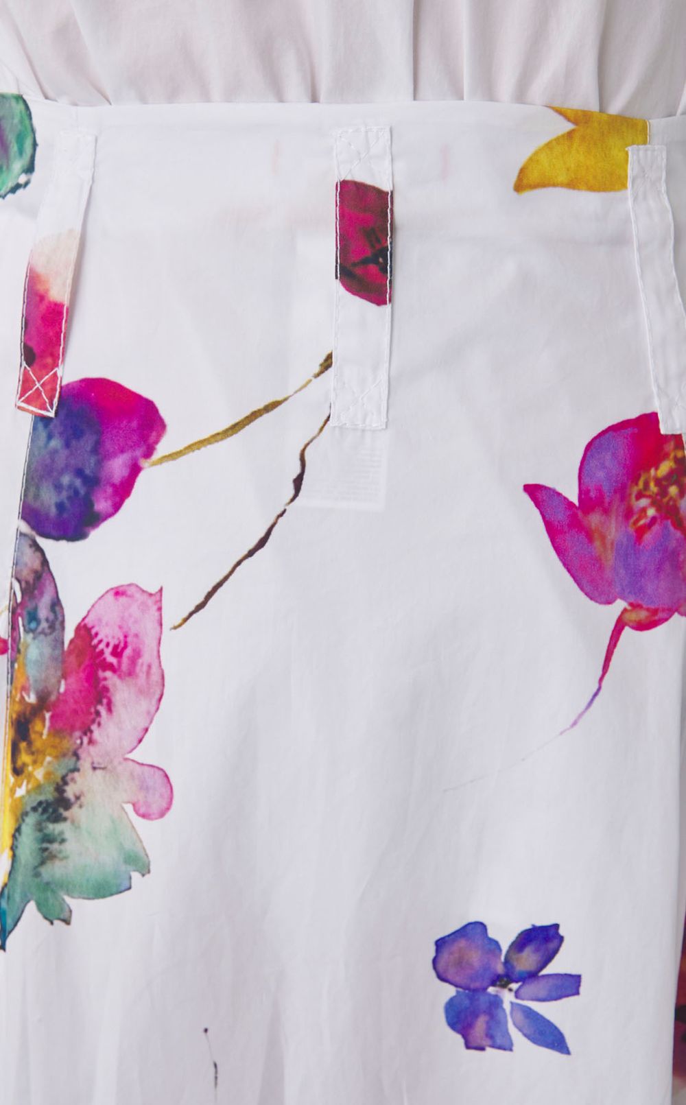 コットンフラワープリントフレアスカート