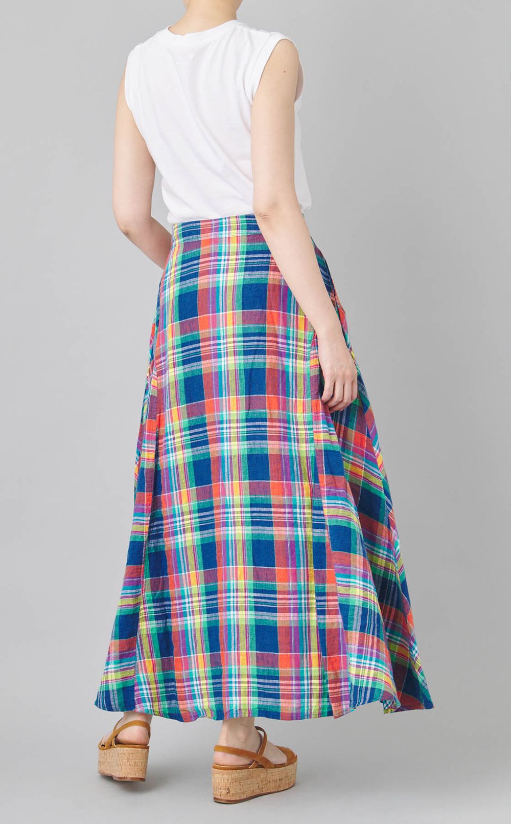 マドラスチェックマキシスカート