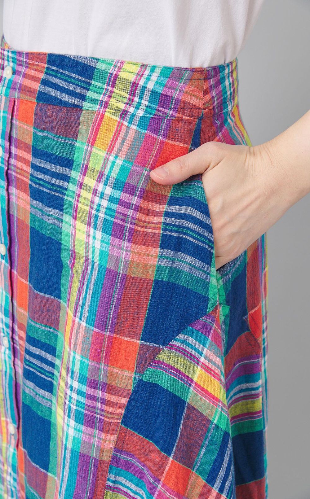 マドラスチェックマキシスカート