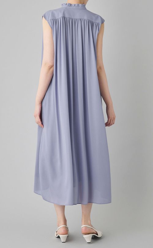 シルクタイニーフリルカラーワンピース