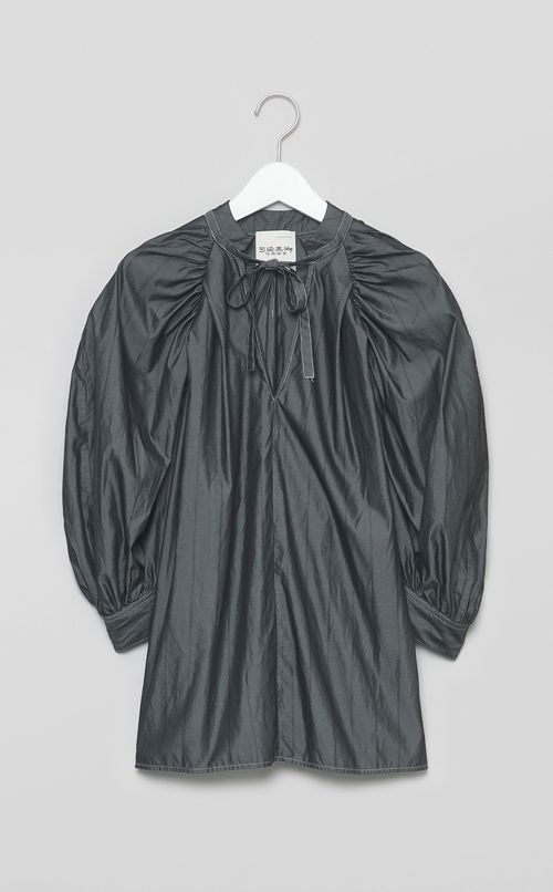 【reADdress】パフスリーブストライプブラウス