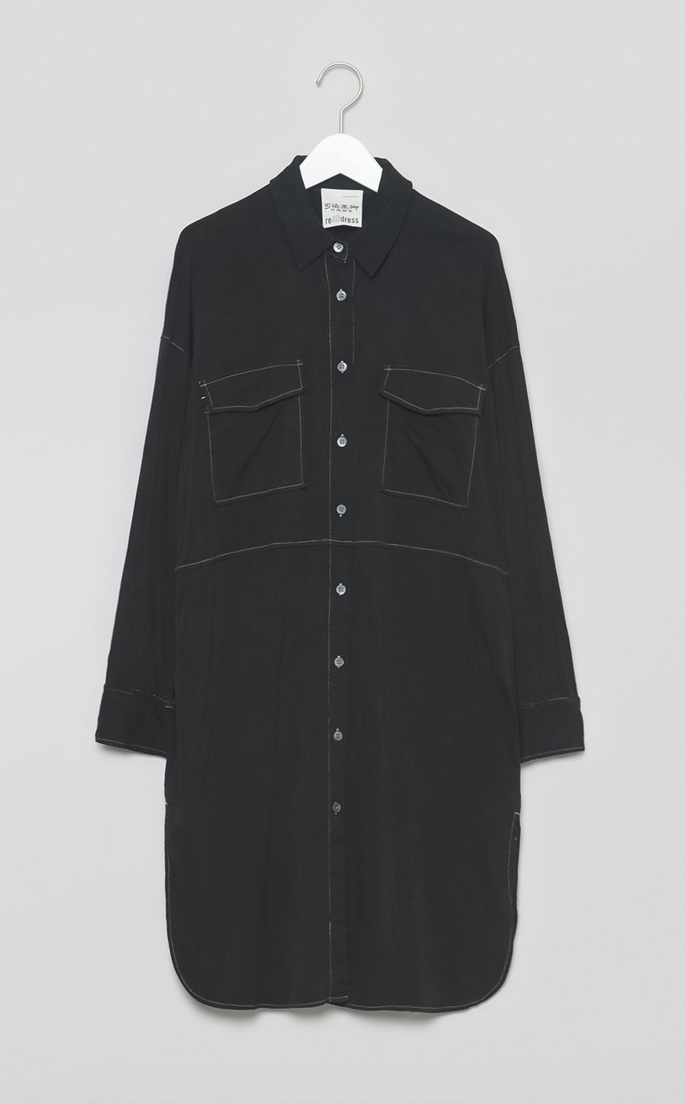 【reADdress】シルクシャツミニワンピース