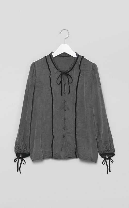 【reADdress】千鳥格子リボンブラウス