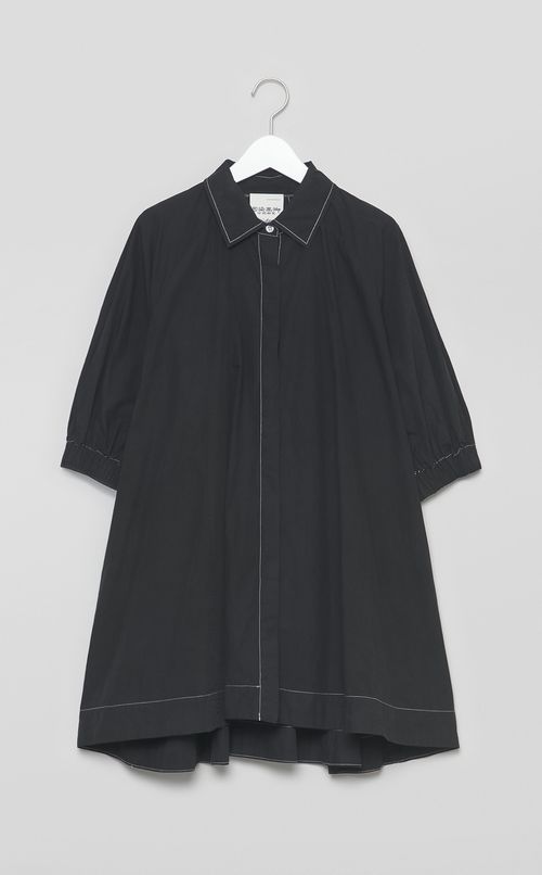 【reADdress】パフスリーブボタンダウンロングシャツ