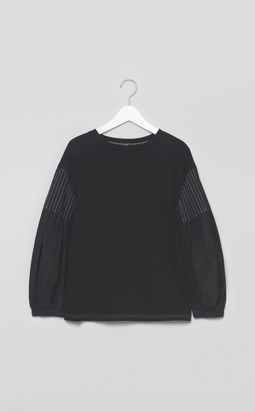 【reADdress】パフスリーブコンビカットソー