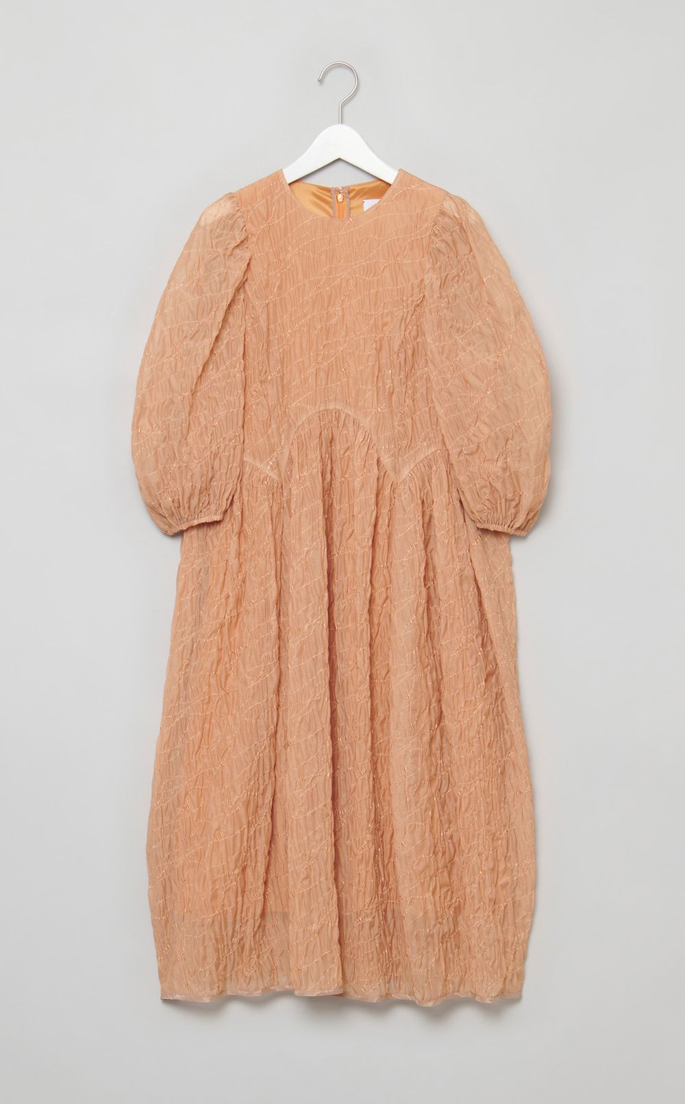 メッシュエンブロイダリーバルーンドレス