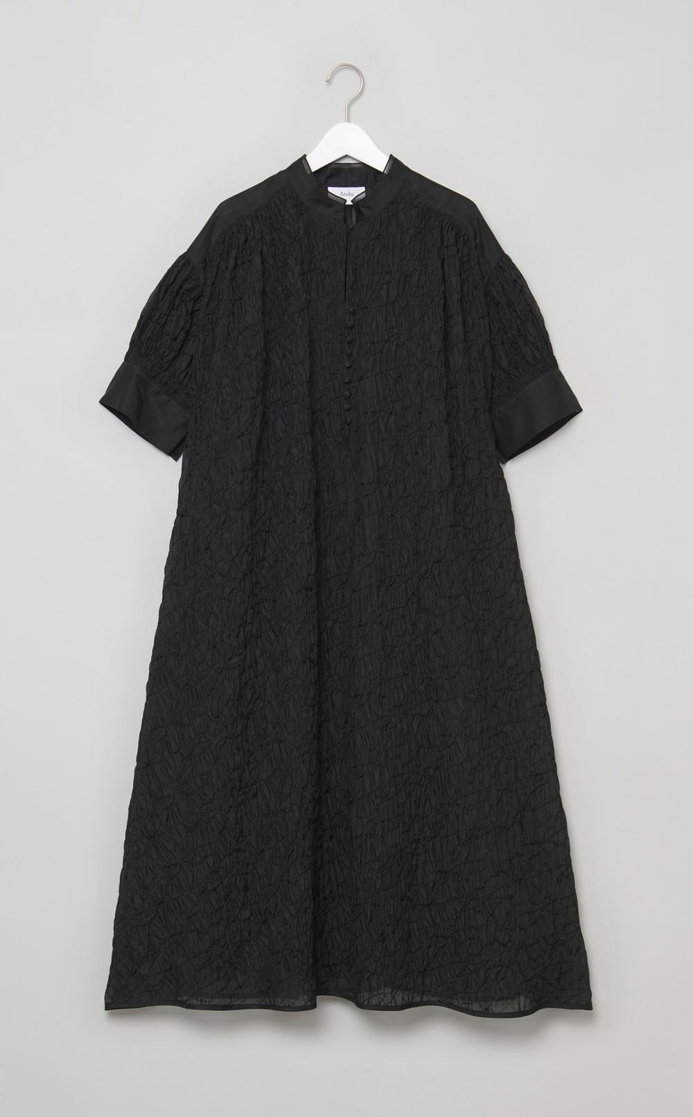 メッシュエンブロイダリーギャザードレス