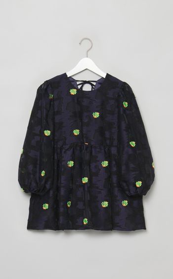 コーラルジャガードブラウス