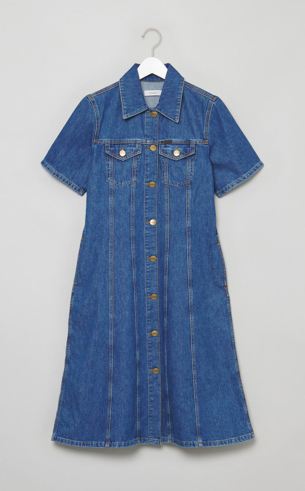 ウォッシュドデニムシャツワンピース