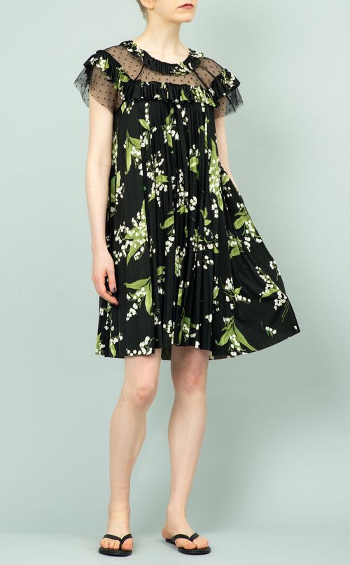 プリントジャージーミニワンピース