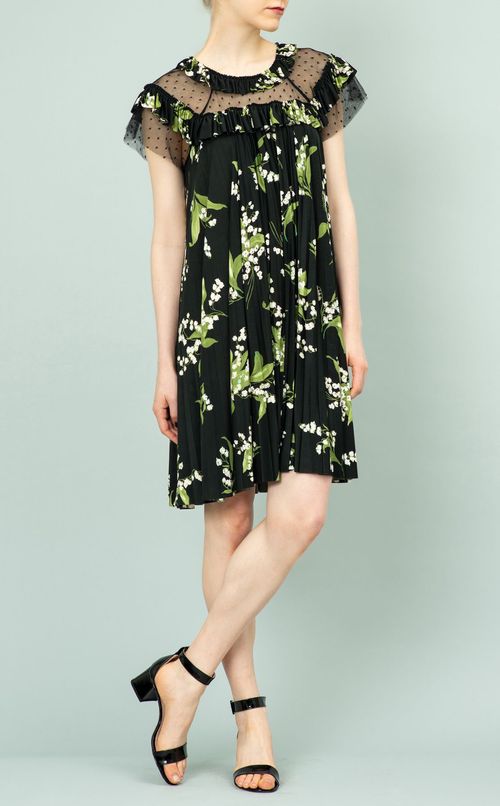 プリントジャージーミニワンピース