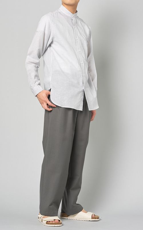 コットンリネンスラブシャツ