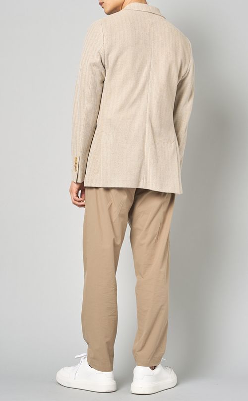 コットンリネンヘリンボン2Bジャケット