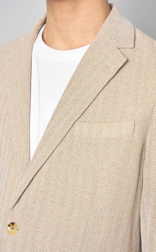 コットンリネンヘリンボン2Bジャケット