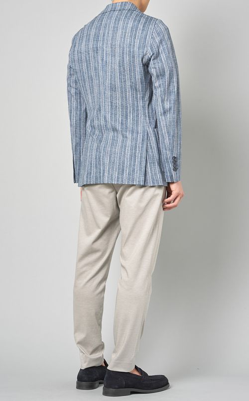 コットンストライプ2Bジャケット