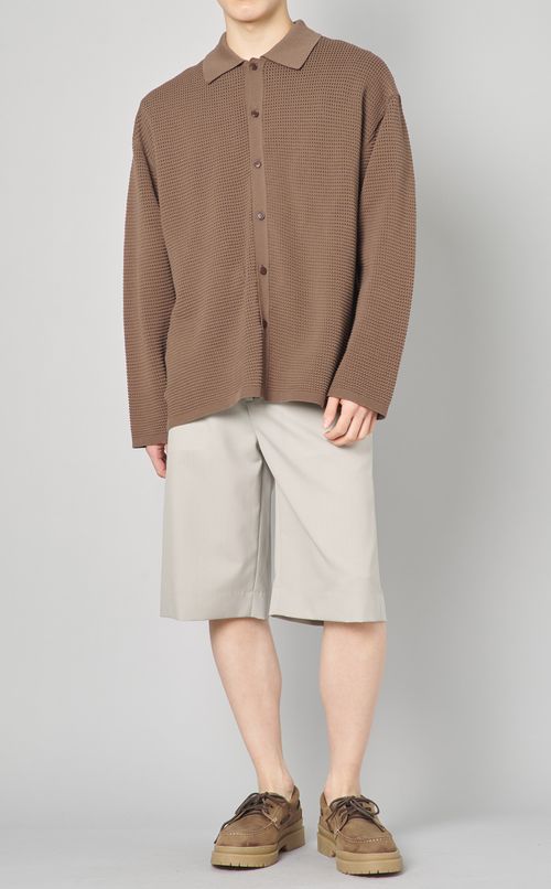 リブニットシャツ