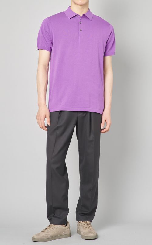 ニットポロシャツ