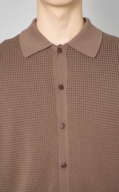 リブニットシャツ