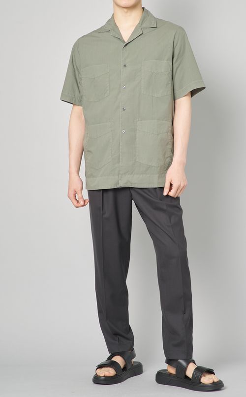 コットンオープンカラーシャツ