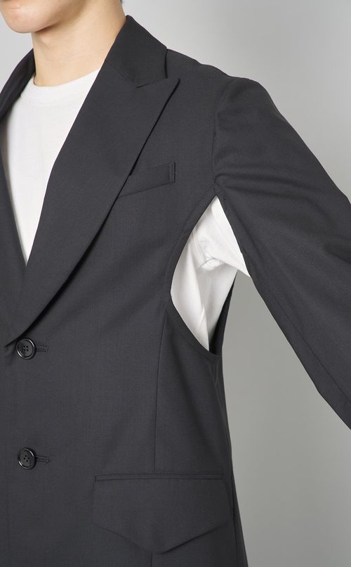 ワイドラペルピークドジャケット