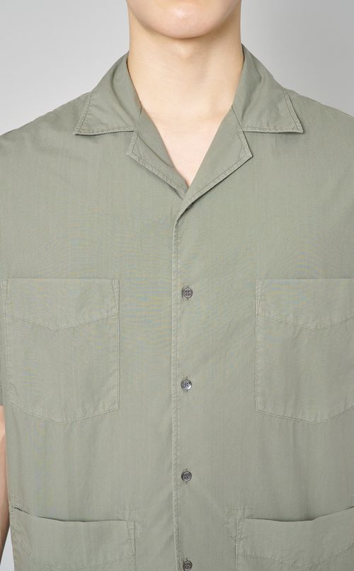 コットンオープンカラーシャツ