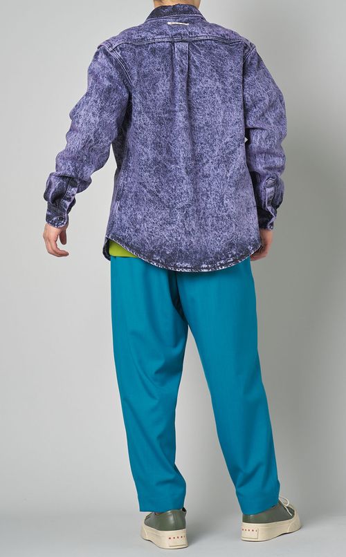 マーブルダイコットンデニムシャツ