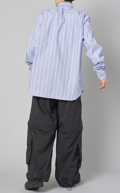 ストライプダブルボタンシャツ