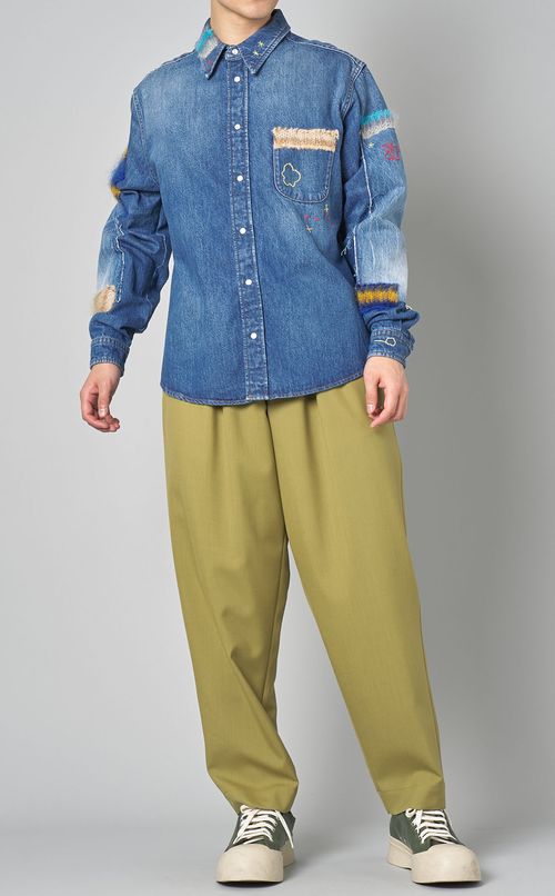 トロピカルウールタックパンツ