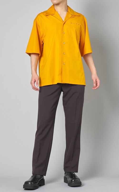 コットンポプリンロゴショートスリーブシャツ