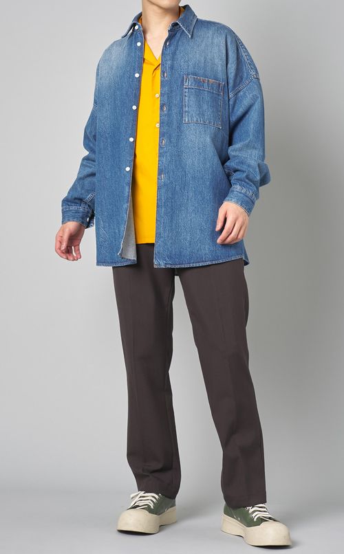 コットンポプリンロゴショートスリーブシャツ