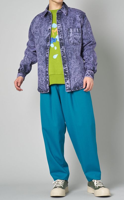 マーブルダイコットンデニムシャツ