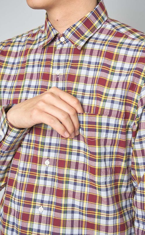 コットンチェックシャツ