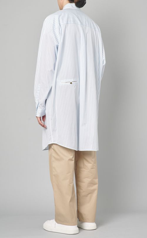 コットンポプリンストライプビッグシャツ