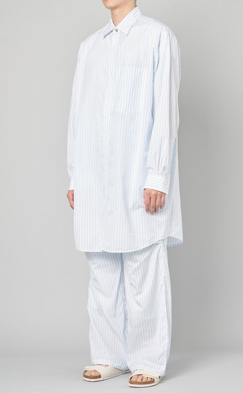 コットンポプリンストライプビッグシャツ