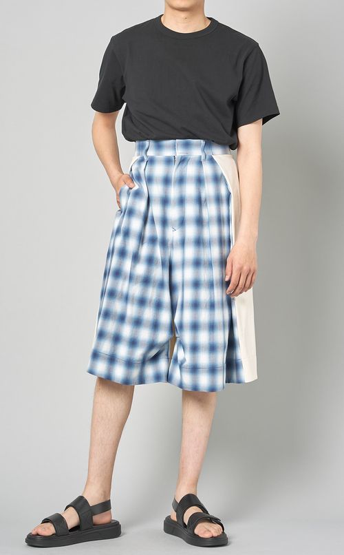 チェックワイドハーフパンツ