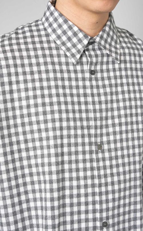 ギンガムチェックレギュラーカラーシャツ