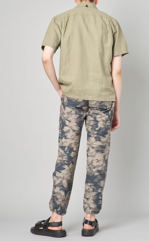 リネンオープンカラーシャツ