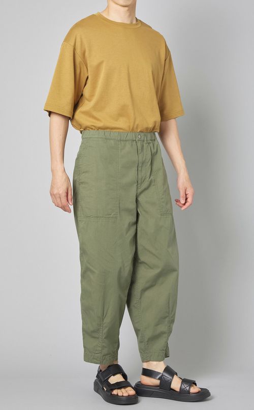 リップストップワイドクロップドパンツ