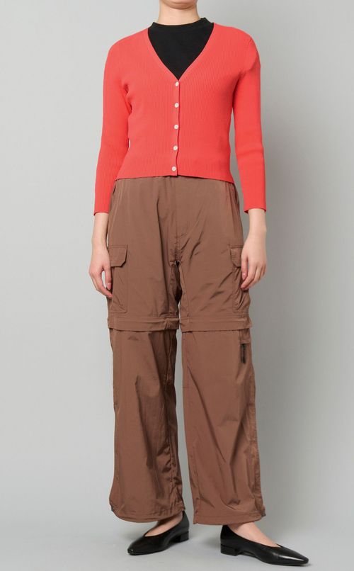 Vネックリブカーディガン