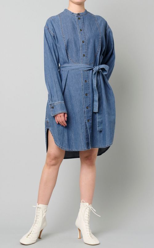 ウォッシュドデニムシャツワンピース