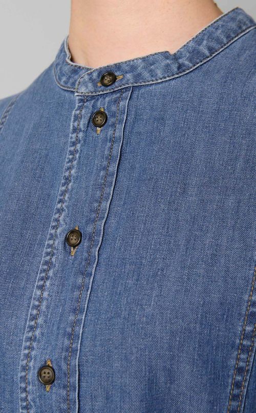 ウォッシュドデニムシャツワンピース