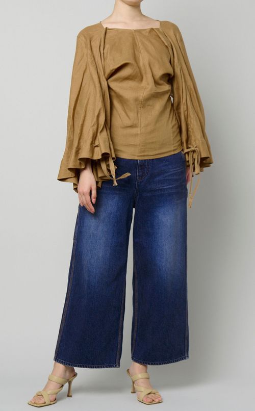 ハイウエストウォッシュドデニムパンツ