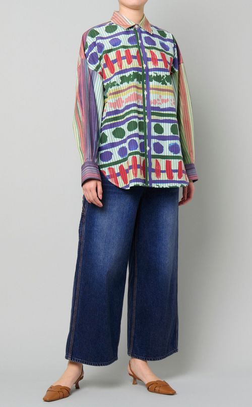 ハイウエストウォッシュドデニムパンツ