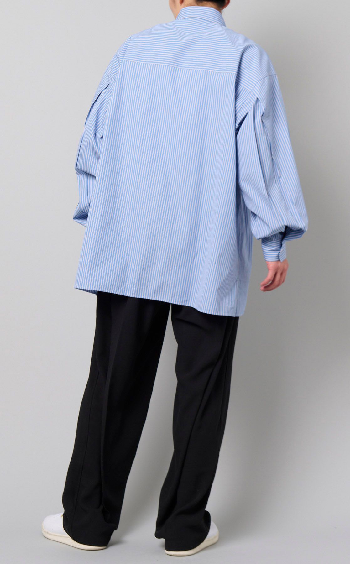 08sircus｜ストライプボックスプリーツシャツ