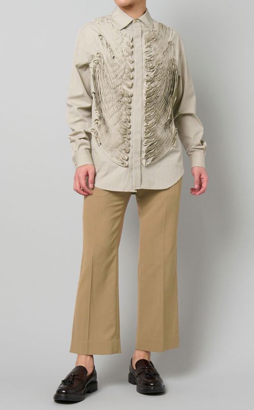 フリルストライプシャツ