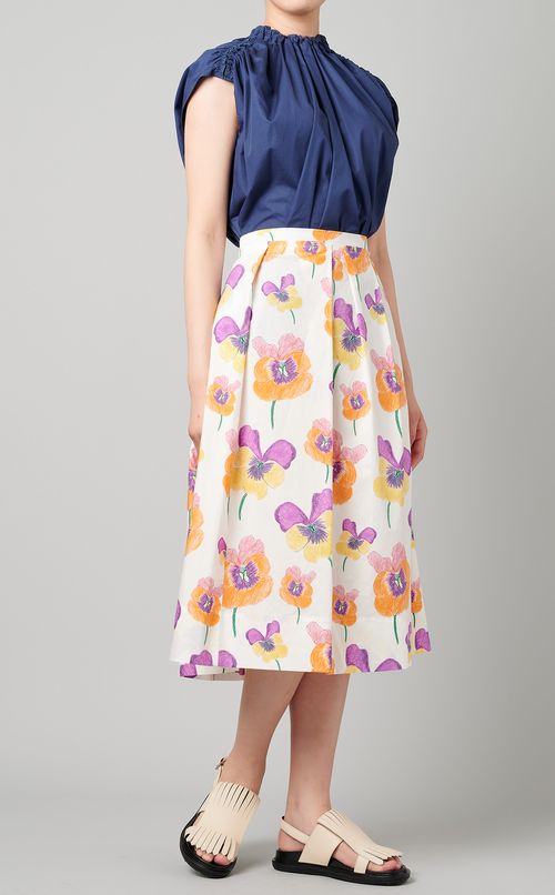 フラワープリントフレアスカート