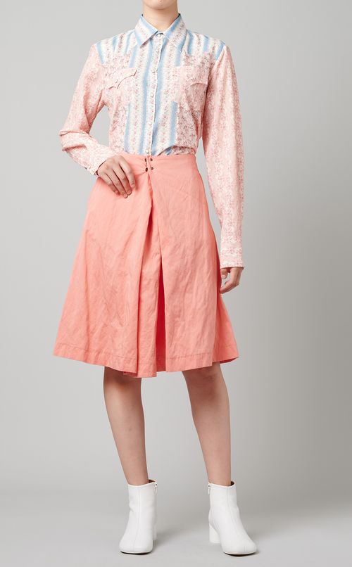 フラワーパネルプリントシャツ