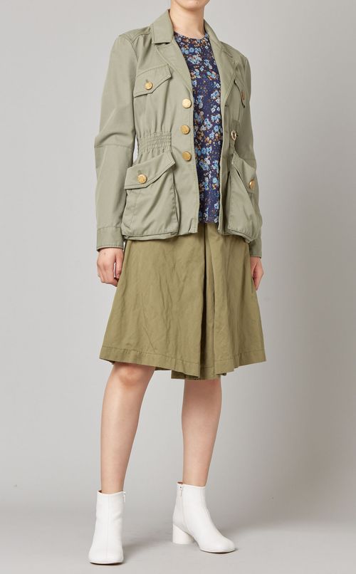 フラワープリントシルクブラウス